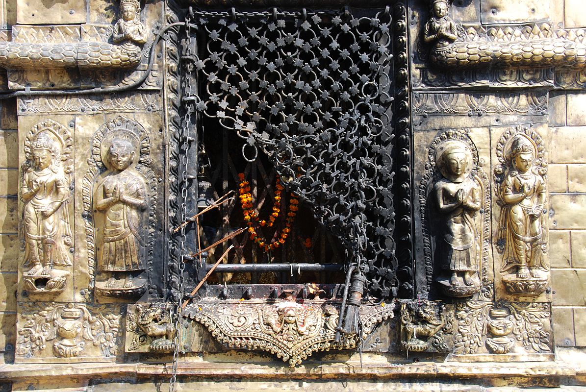 Kathmandu Swayambhunath 29 Swayambhunath Mesh Hides The Statue Of Amitabha 